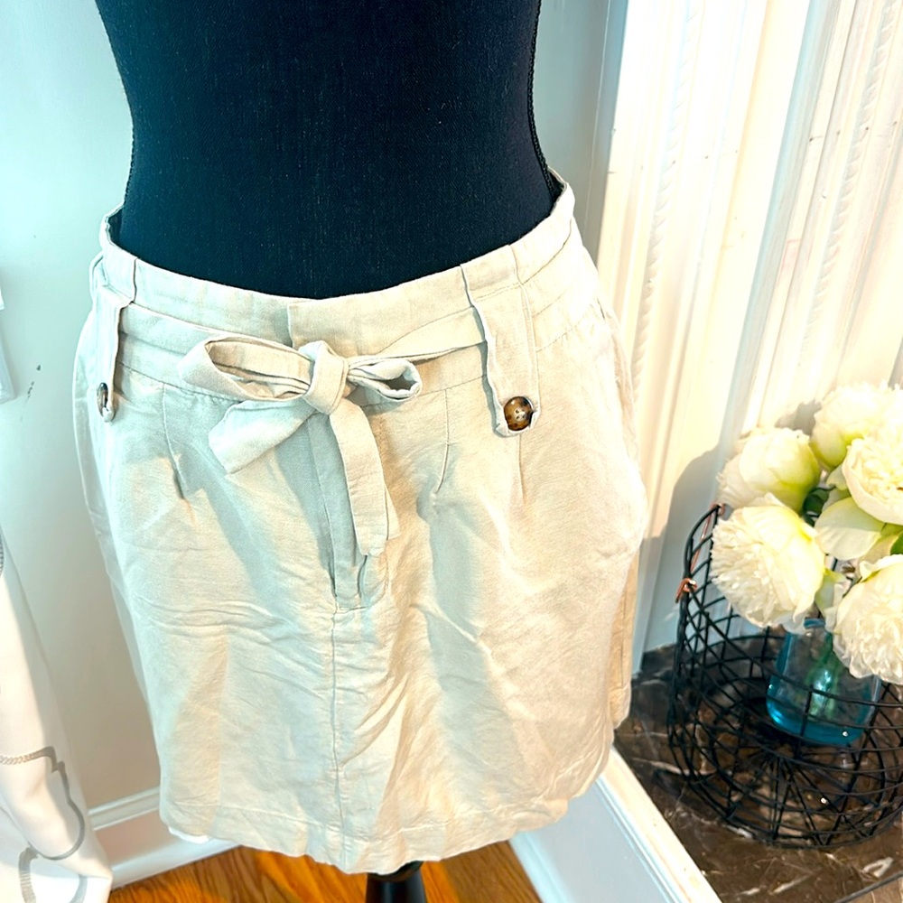 Linen Mini Skirt-Banana Republic